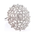 thumbnail image 3 of BalsaCircle 4 Flower Silver Metal Dinner Napkin Rings Rhinestones Wedding Party Events Reception Decorations, 3 of 8
