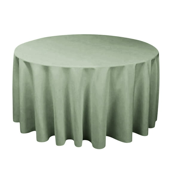 Round Tablecloth Wrinkle Resistant Polyester Fabric Table Cover Reusable Tablecloth for Party Wedding Banquet - Army Green, 63in