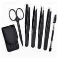 thumbnail image 5 of EXLEAF 2026 New 7Pcs Tweezers Perfectly Aligned Tip Tweezers for Men Rust-Resistant Stainless Steel Construction Tweezer for Eyebrow Nail Black, 5 of 6