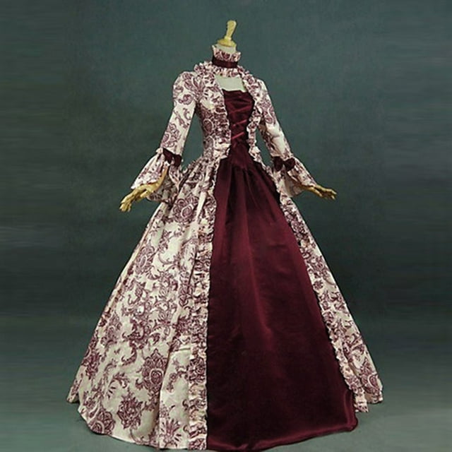 UPPADA Costumes Gothiques pour Femmes Robes Victoriennes à Manches Longues Robe Corset Grande Taille Robe Maxi Fluide Robe de Fête Robe Cocktail Robe de Mascarade à Lacets Jolies Robes de Bal