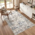 thumbnail image 6 of MICGEEK 3x5 Washable Area Rugs for Living Room, Modern Abstract Printed Rug, Vacuum-Friendly, Non Slip Indoor Rug for Bedroom Dining Room Home Decor Carpet, Blue/Brown, 6 of 7