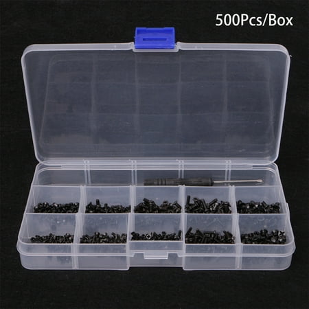 

ASCZOV 500Pcs/Box M Black Screws T-shaped Screwdriver Laptop Notebook Screws Set Kit for HP Lenovo Gateway