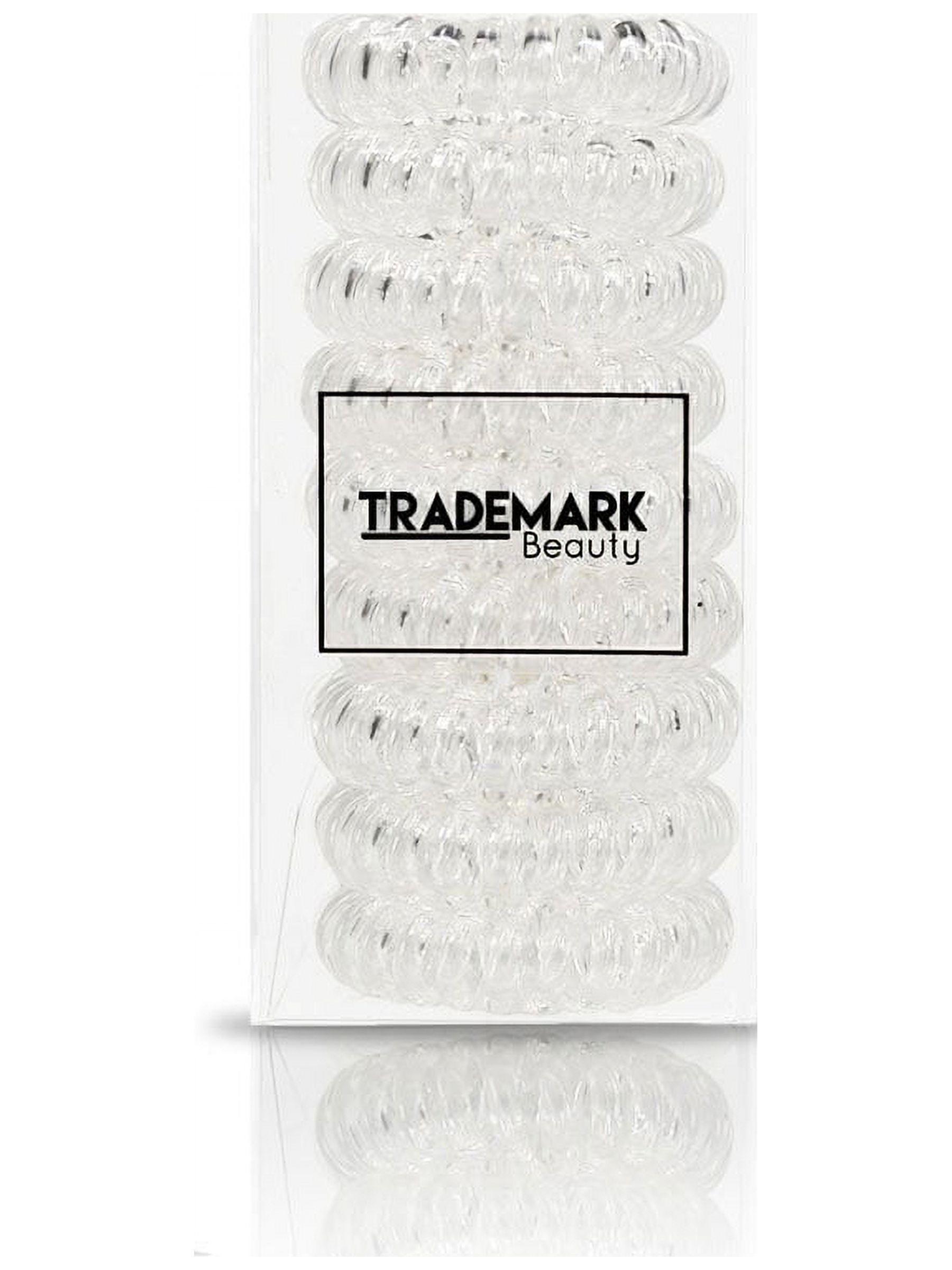 TRADEMARK BEAUTY HAIR COILS SET, Spiral Hair Ties, No Crease Ponytail Phone Cord Hair Ties, 27 Count (3 Pack), Clear