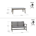 thumbnail image 3 of DUKAP Monterosso 2 Piece Sofa and Table Seating Set in Light Gray, 3 of 4