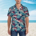 thumbnail image 2 of Fuzoiu Fish In The Wave Print Hawaiian Shirt for Men, Summer Beach Casual Short Sleeve Button Down Shirts, Men’s Beach Summer Shirts with Pocket,Medium, 2 of 7