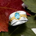thumbnail image 4 of Ross-Simons 1.20 Carat Swiss Blue Topaz Ring in Sterling Silver and 18kt Gold Over Sterling, Women's, Adult, 4 of 6