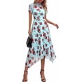 thumbnail image 6 of PRETTYGARDEN Cocktail Dresses for Women Summer Short Sleeve Floral Mesh Sheer Midi Party Wedding Guest Dress, 6 of 7