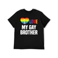 thumbnail image 4 of I Love My Gay Brother Pride T-Shirt - LGBT Support Cotton Tee With Rainbow Heart Design, Casual Short Sleeve Round Neck Shirt For Men, 4 of 9