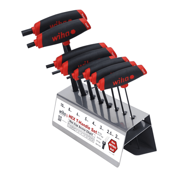 Wiha Tools 8 Piece SoftGrip Dual Drive Hex T-Handle Metric Set