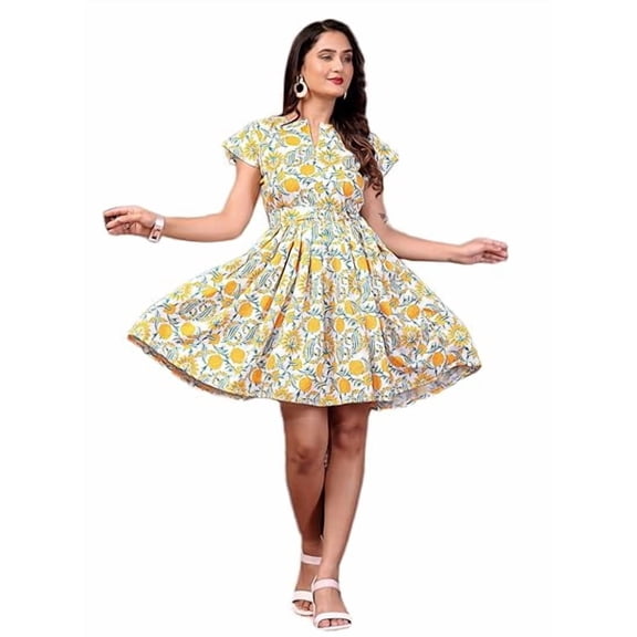 FULPARI Summer Dress for Women – Short One Piece A-Line Midi Dress | Lightweight Vacation Wear & Daily Casual Outfit