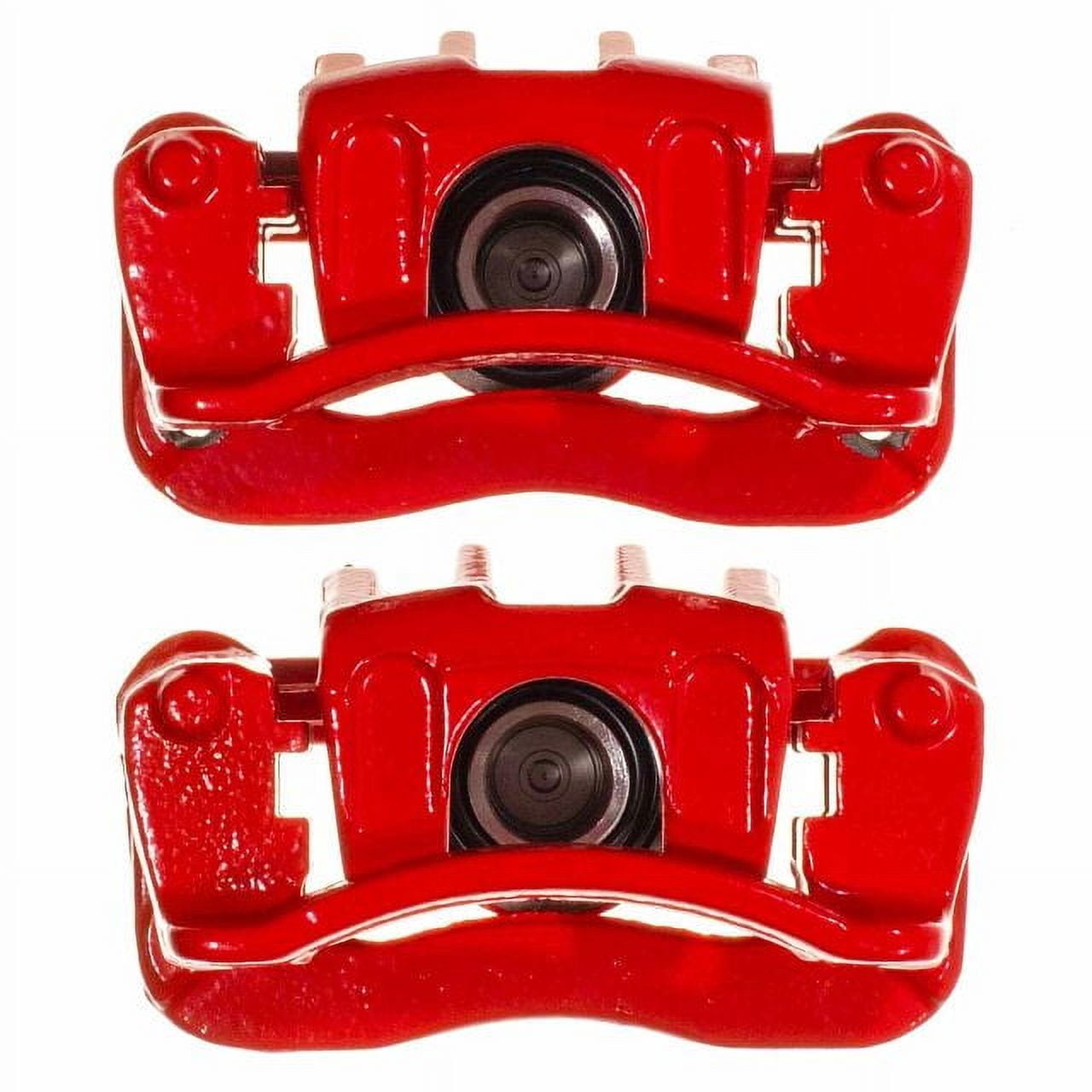 Power Stop Rear Left/Rear Pair of Red Powder Coated Calipers S15164