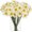 White, variant on Artificial Daffodil Flowers 15.8 Inches Narcissus Spring Flower Fake Silk Flower Arrangement for Home Wedding Decor (Yellow, 12)