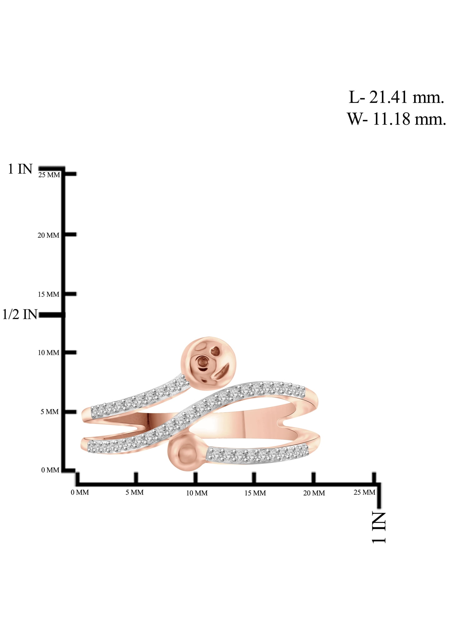 JewelersClub Stackable Diamond Rings for Women – 1/5 Carat White Diamond Ring Jewelry– Rose Gold Over Silver Stackable Bands for Women –– Stackable Ring Set by JewelersClub