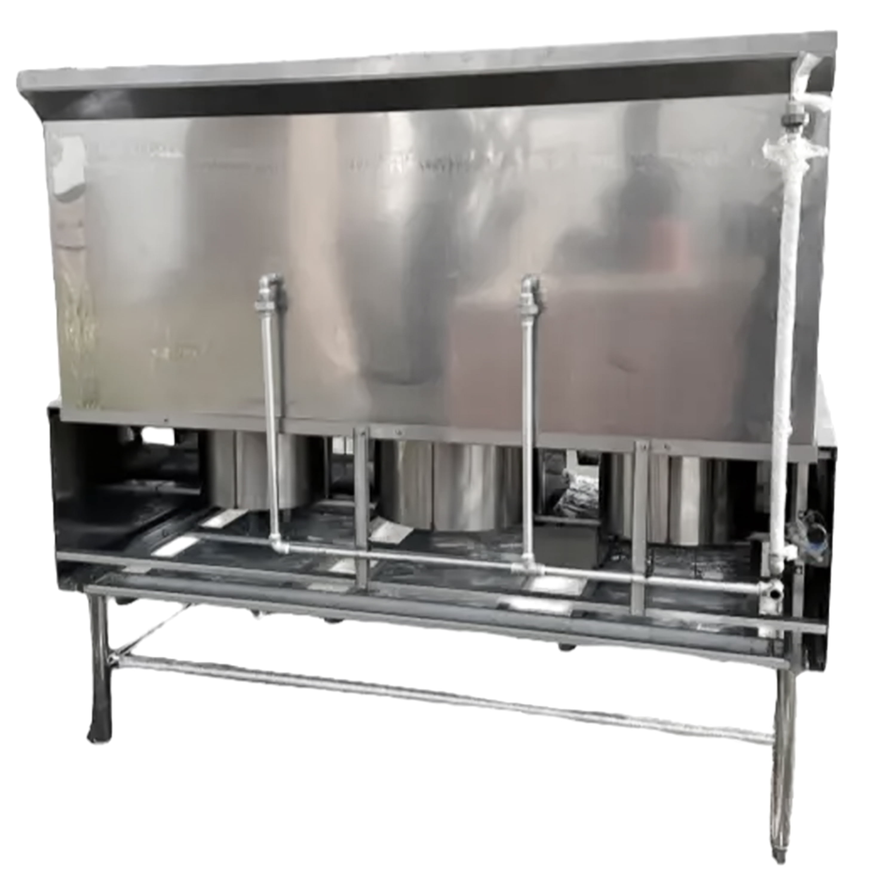 NSF 68 in. Commercial Wok Range with Waterfall, 3 Hole 13''+16''+13'' Wok Burner Station Cooking Machine, 315,000BTU, CSA Natural Gas