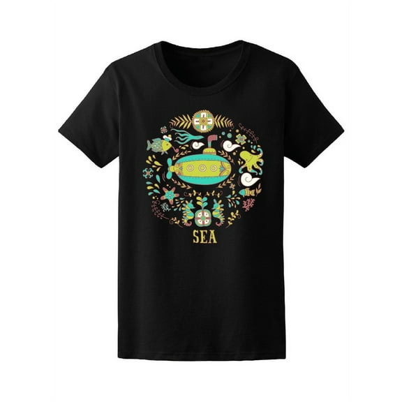 Sea Adventure Sea Doodles T-Shirt Women -Image by Shutterstock, Female XX-Large