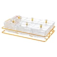 thumbnail image 1 of GROWTH TANK Divided Serving Tray Decorative Candy Nuts Dish for Home Kitchen Dining Room Transparent, 1 of 8