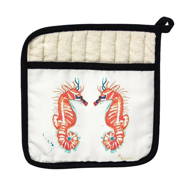 Betsy Drake PT100 Coral Sea Horses Pot Holder