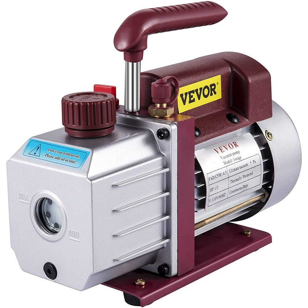 VEVOR Vacuum Pump 4.5CFM Vacuum Pump HVAC SingleStage Rotary Vane