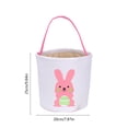 thumbnail image 3 of Pink Easter Rabbit Canvas Tote Bag For Egg Hunt Candy Storage Shopping 15X12X4Inch, 3 of 6