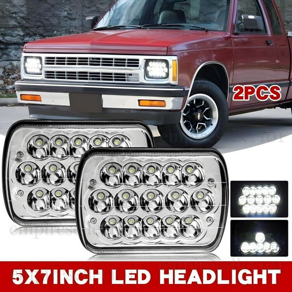 For Chevy S10 Pickup 1982-1993 Pair 5x7" 7x6'' INCH LED Headlights Hi/Lo Beam