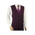 thumbnail image 4 of Men BERRAGAMO 3pc Suit Vested Plain front Pants Side Vents Formal A6732 Burgundy, 4 of 5