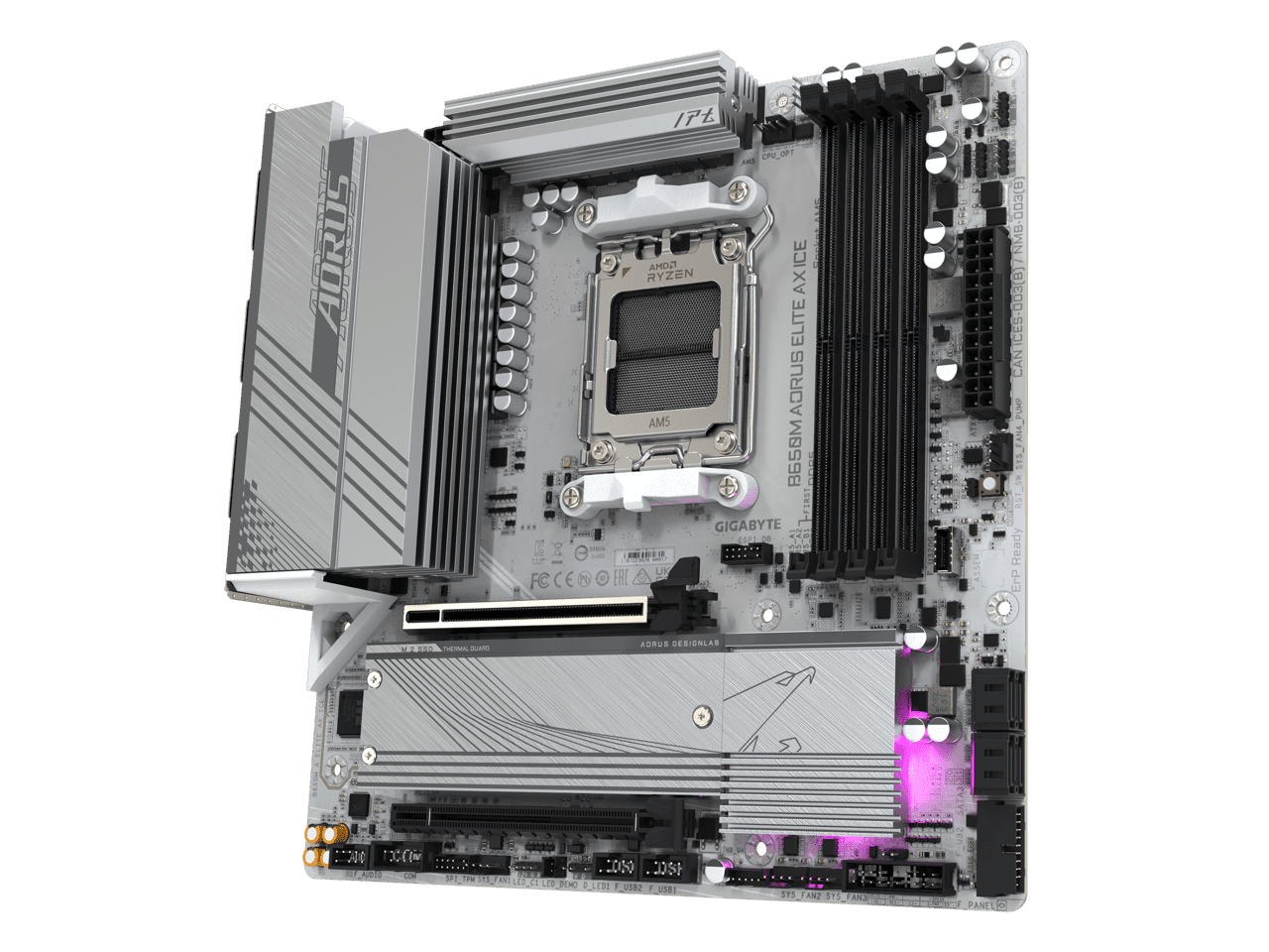 Aorus Ultra Durable B650M AORUS ELITE AX ICE Gaming Desktop