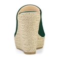 thumbnail image 2 of BLISSFUL STEP Women's Shoes Wedge Heel Open Toe Espadrille Platform Mules Dark Green 8.5, 2 of 7