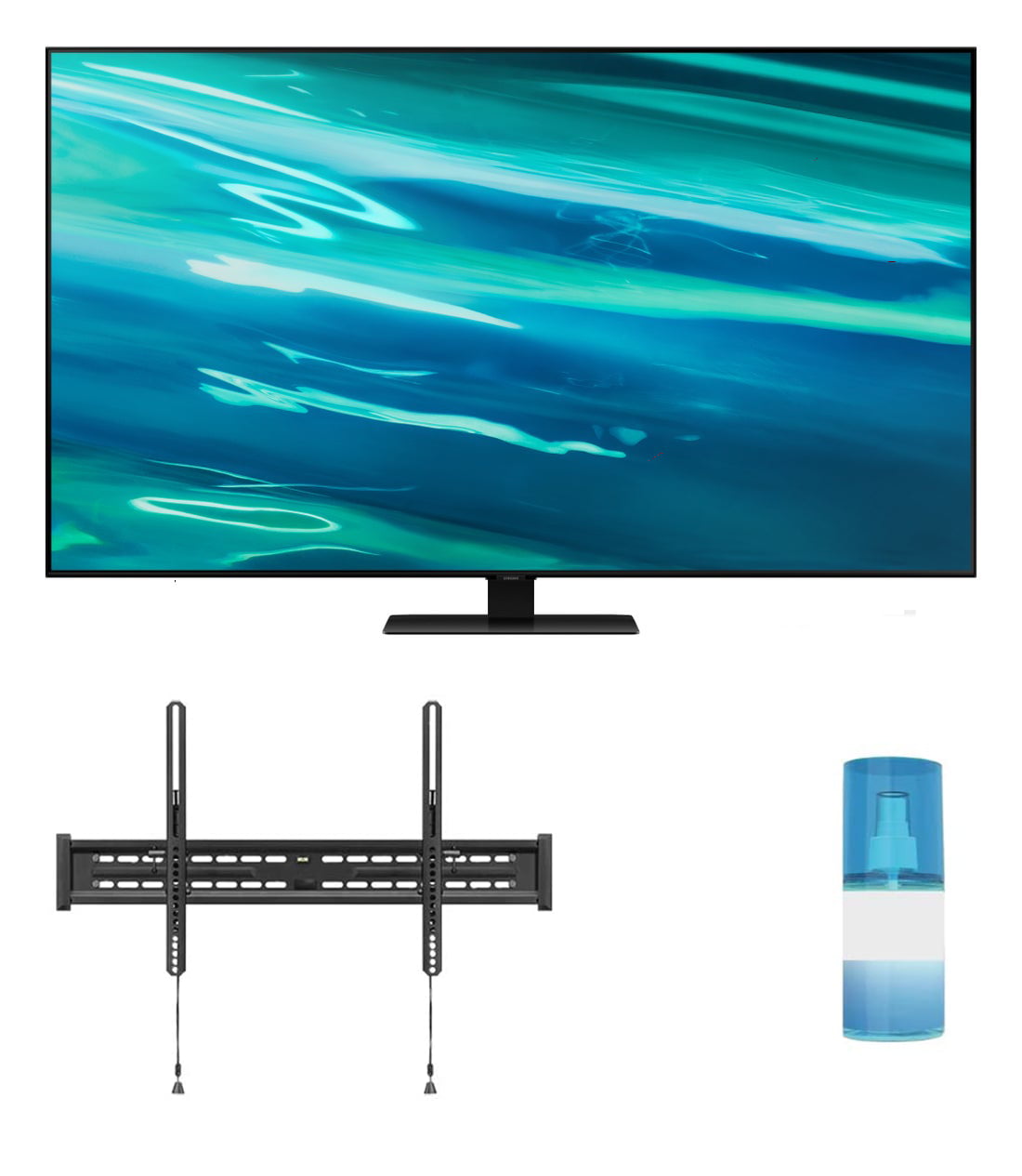 Samsung QN85Q80AA 85" Class Ultra High Definition QLED 4K Smart TV with a Walts TV Large/Extra Large Tilt Mount for 43"-90" Compatible TV's and Walts HDTV Screen Cleaner Kit (2021)