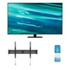 Samsung QN85Q80AA 85" Ultra High Definition QLED 4K Smart TV with a Walts Large/Extra Tilt Mount 43"-90" Compatible TV's and a Walts HDTV Screen Cleaner Kit (2021)