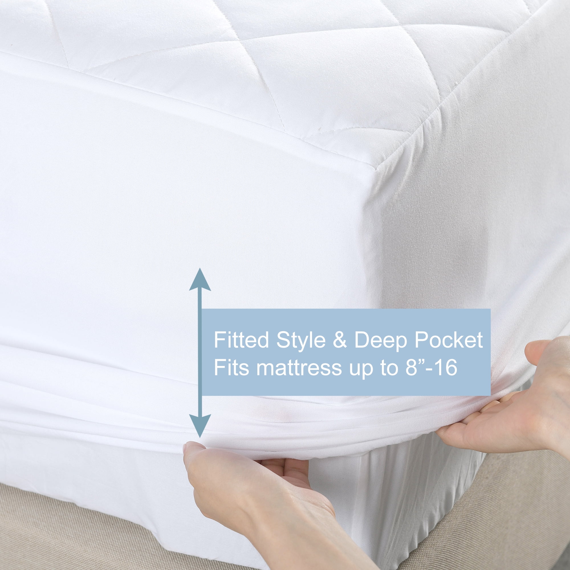 JML Quilted Fitted Mattress Pad, Queen