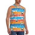 thumbnail image 2 of Fotbe Shark On Line Men's Camiseta sin Mangas Estampada para Hombres, Playera Casual para Gimnasio, Entrenamiento, Playa-X-Large, 2 of 7