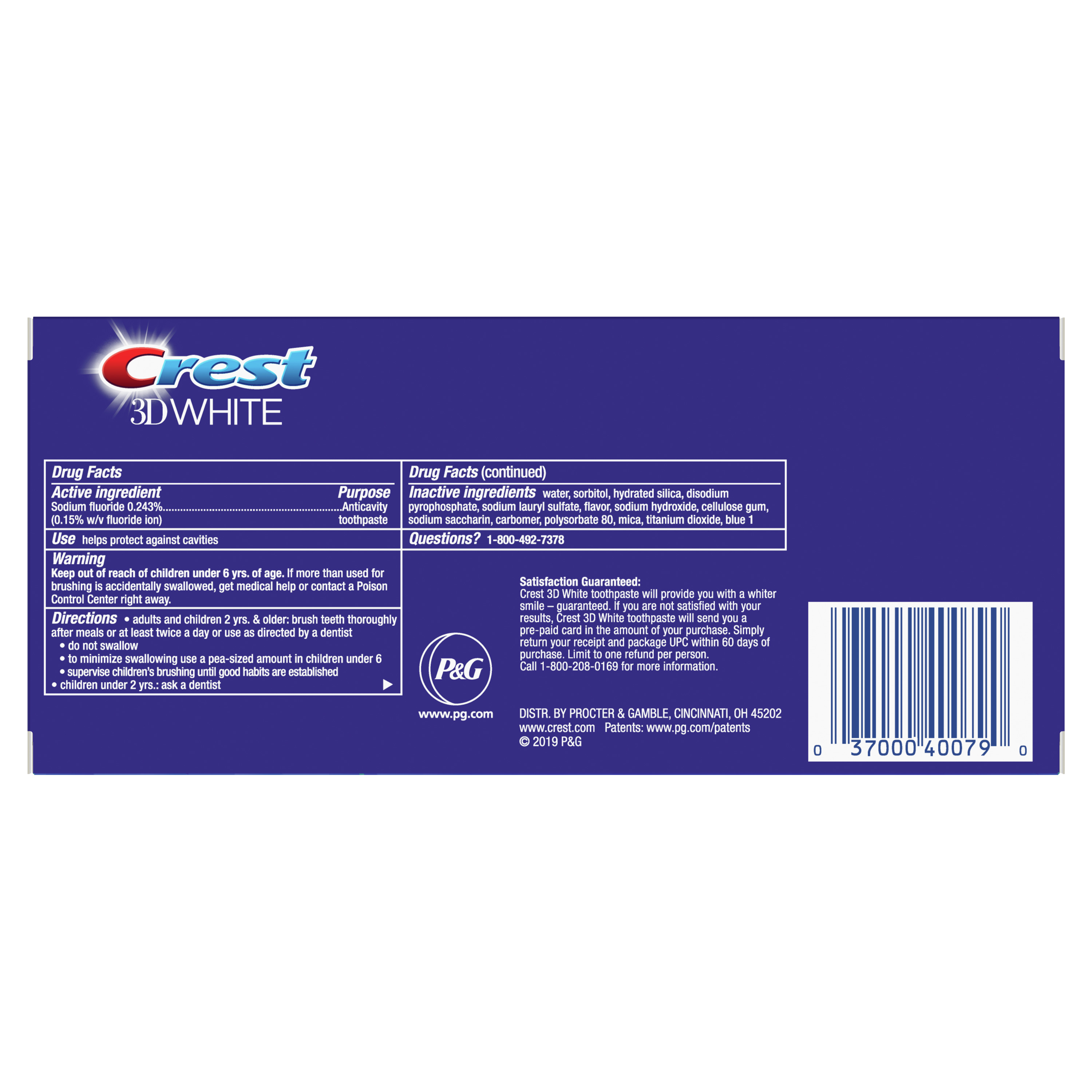 Crest 3D White, Whitening Toothpaste Deep Clean, 4.1 oz, Pack of 2 - image 2 of 5
