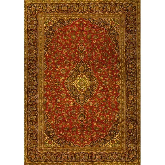 Ahgly Company Indoor Rectangle Persian Yellow Traditional Area Rugs, 3' x 5'