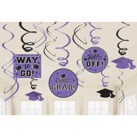 Graduation Party Swirl Decoration Kit - 12 Pack