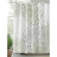 thumbnail image 2 of Fsddascl Sage Green White Shower Curtain Set - Standard 72" x 72" Washable Bathtub Curtain with 12 Hooks, Abstract Grey Chrysanthemum Flower Waterproof Fabric Stall Shower Curtains for Bathroom, 2 of 6