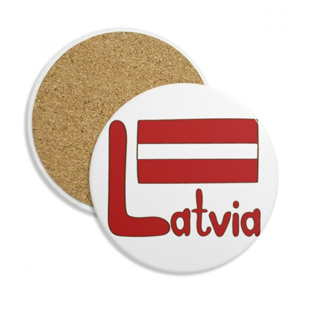 

Latvia National Flag Red Pattern Coaster Cup Mug Tabletop Protection Absorbent Stone