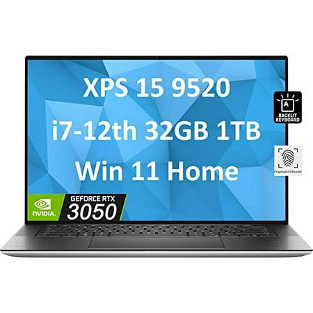 Dell XPS 15 9520 15.6" FHD+ (Intel 12th Gen 14-Core i7-12700H (Beat i9-11980HK), 32GB DDR5 RAM, 1TB PCIe SSD, RTX 3050) Business Laptop, Backlit, Fingerprint, Thunderbolt 4, Webcam, Win 11 Home