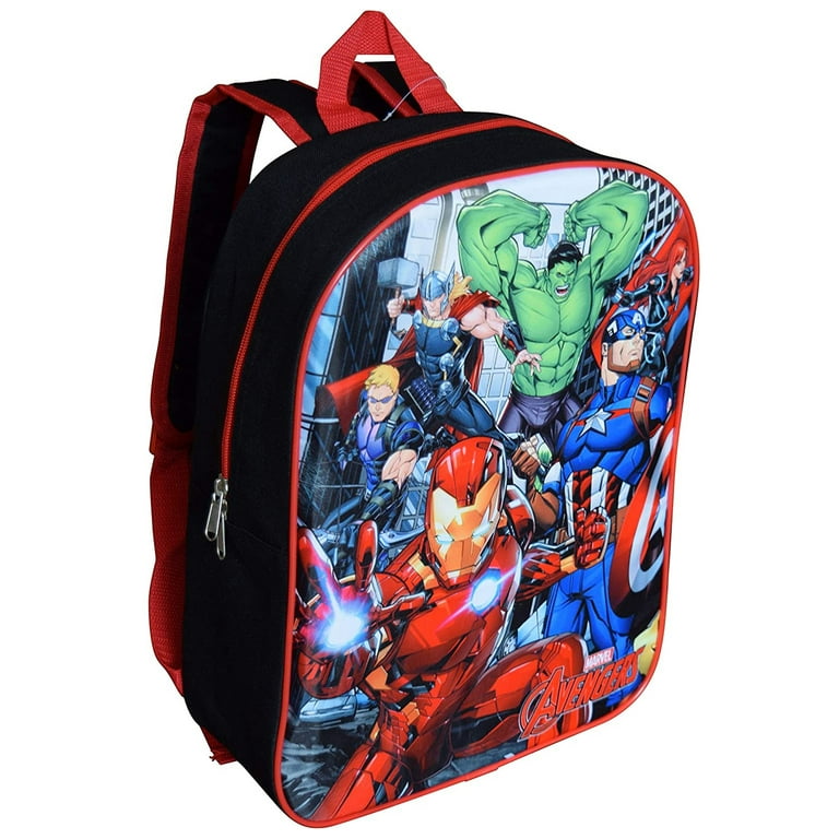 Marvel Avengers Backpack 15 Hulk Iron Man Captain America Thor Hawkeye Boys
