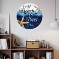 thumbnail image 3 of Wall Clock The Beach Is My Happy Place Clocks PVC Silent Non-Ticking Battery Operated Summer Ocean Starfish Wood Round Clock for Home Living Room Kitchen Bedroom Office School Wall Decor 10 Inch, 3 of 9