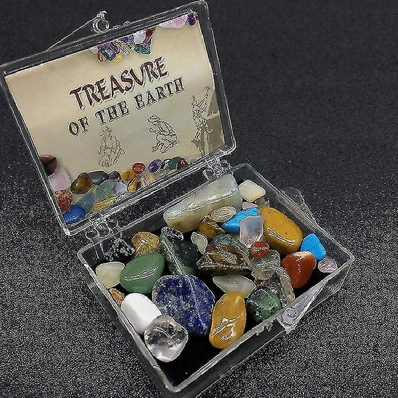Treasure Of Earth Tumbled Polished Natural Gem Stones Mix Colors In Box Mineral Specimen Crystal Raw Stone For Collection Gift