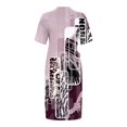 thumbnail image 4 of Gibobby Vestido Causal para Mujer de Verano Vestido con cuello en V y estampado floral de manga corta informal de verano para mujer Boho Beach Mini Swing Sundr(Gris,CH), 4 of 5