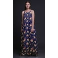 thumbnail image 4 of Bimba Navy Blue3 Floral Amber Flush & Clematis Nightwear For Women Printed Nightgown Spaghetti Strap Maxi Dress Sleepwear X-Large, 4 of 5