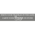 thumbnail image 4 of Write Your Troubles in the Sand Carve Your Blessing in Stone Wall Vinyl Sticker Lettering Decal 36Wx7H Color Options - White, 4 of 4