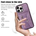 thumbnail image 6 of Dteck Crossbody Wallet Case for iPhone 14 Pro, RFID Blocking PU Leather Zipper Handbag Purse Flip Cover, Kickstand Folio Case with Card Slots Wrist Strap Lanyard 6.1 Inch,Purple, 6 of 10