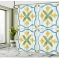 thumbnail image 4 of Ambesonne Ethnic Shower Curtain, Folk Mediterranean Tiles, 69"Wx84"L, Yellow Green Blue, 4 of 4