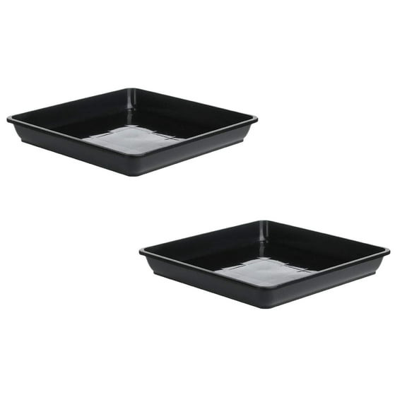 2Pack Square Trays Trays Plate Water Catcher Flower Pot Tray Outdoor Indoor Garden Supplies (Black) Flower Pots Home Decor