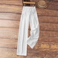 thumbnail image 7 of Outfmvch Cotton Linen Pants Plus Size Pant Paper Bag Pants Women Boho Pants Gauze Pants Women 2026 Summer Gauze Gauchos for Women Lace Side Flowy Pants Gaucho Pants High Waisted Wide Leg White M, 7 of 7