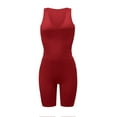 thumbnail image 6 of Edvintorg Summer Outfit for Women 2025 Women Sets Gym Fashion Summer V-Neck Sleeveless Solid Casual Comfy Party Shirts Sets Red M, 6 of 7