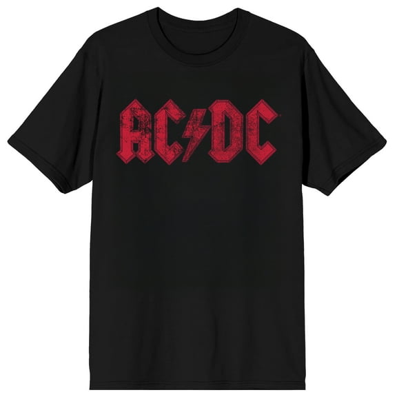 ACDC Weathered Red on Black Short Sleeve Adult T-Shirt-Small
