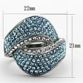 thumbnail image 2 of Luxe Jewelry Designs Women's Stainless Steel Ring with Round Blue Top Grade Crystals - Size 9, 2 of 4
